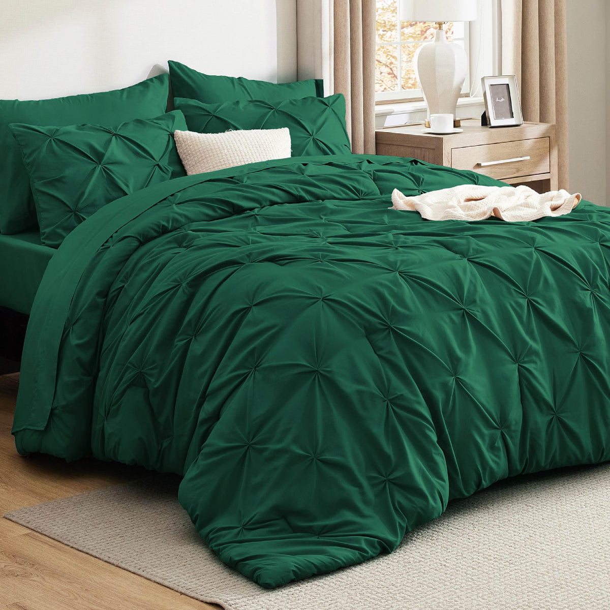Bedsure 7-Piece King Size Comforter Set & Sheets, Grey King Bedding
