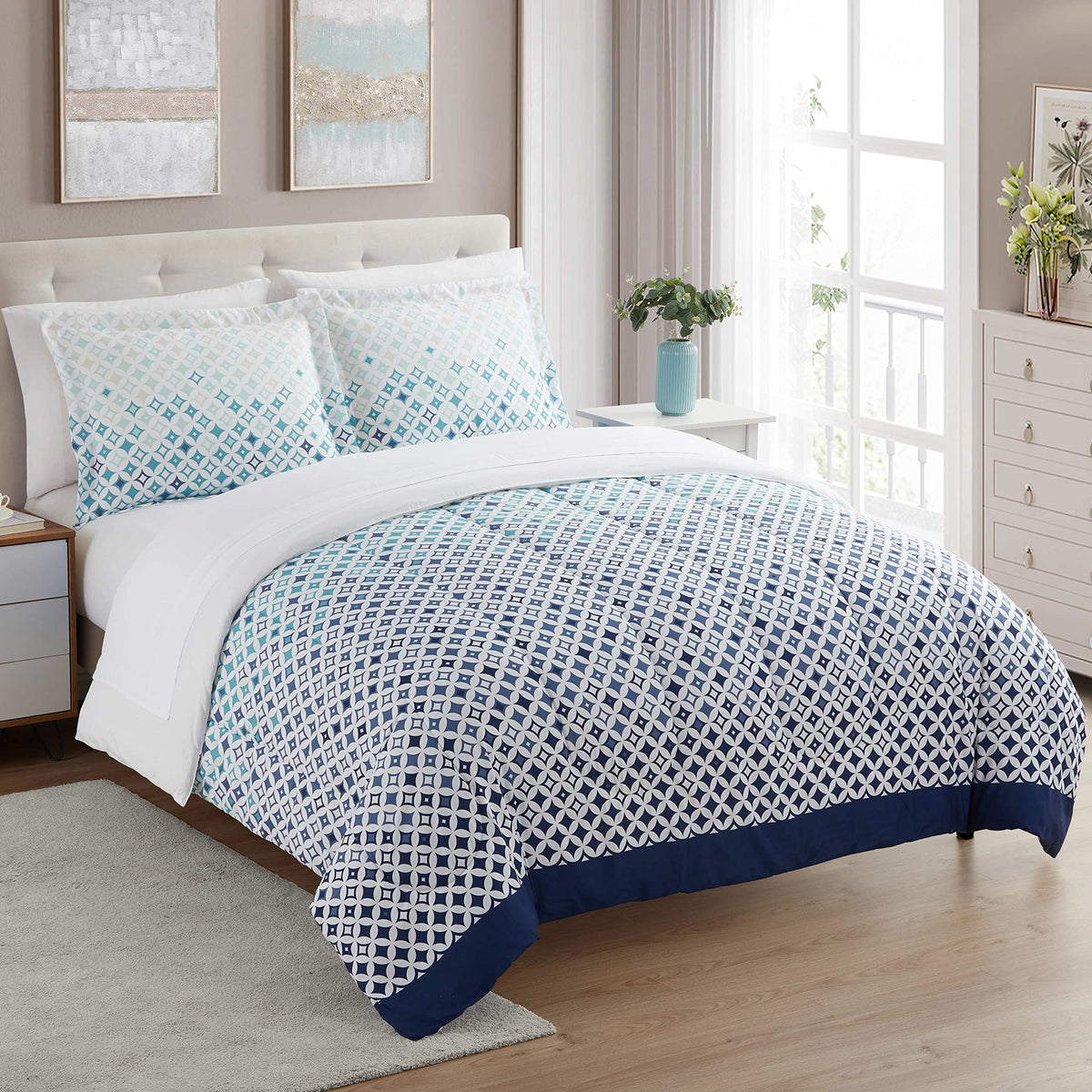 Full Size Comforter Set with Sheets - 7-Piece Bedding Collection - 1 Comforter, 1 Fitted Sheet, 1 Flat, 4 Pillowcases - Deep Pocket - Soft & Breathable Premium Quality - Ideal for All Seasons, Gray