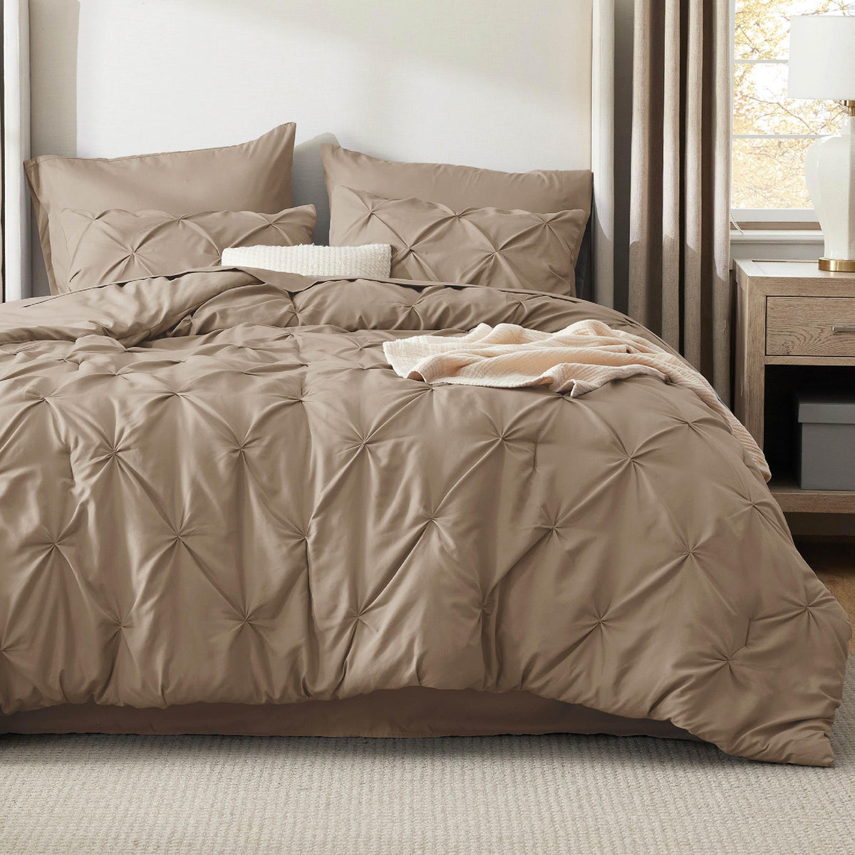 Bedsure 7-Piece Queen Bedding Comforter Set & Sheet Set, Grey Bed in a Bag