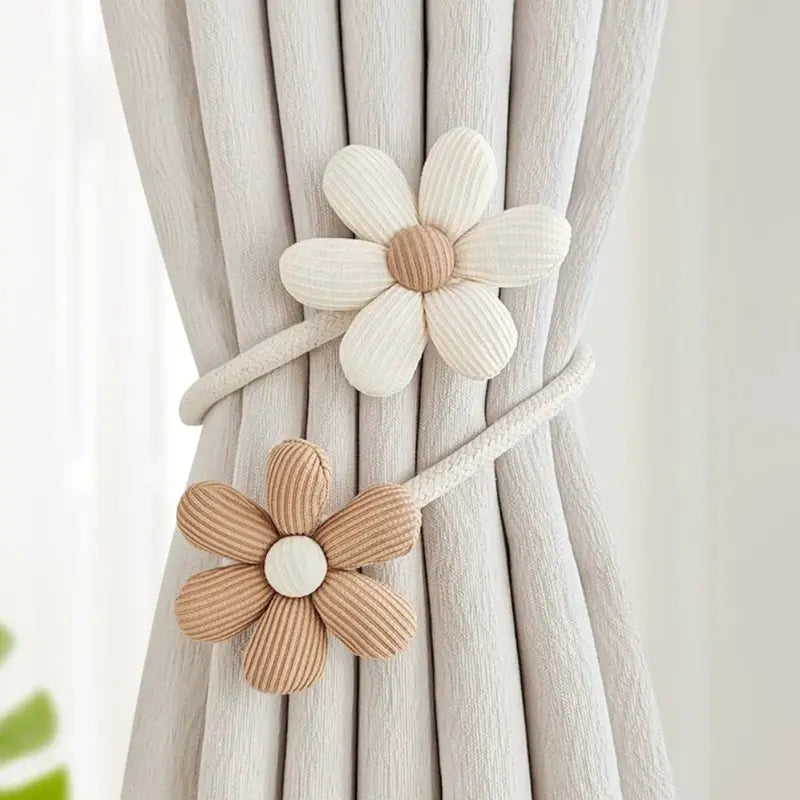 Inovaday 2pc Magnetic Curtain Tiebacks - Decorative Simple Window Decor Ropes & Straps for Securing Gauze Curtains