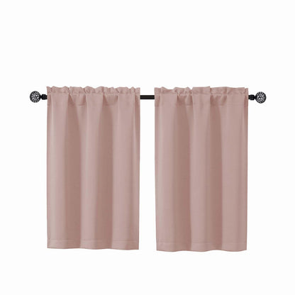 Gwine Black Tier Curtains 24 Inch Long 2 Panels for Kitchen