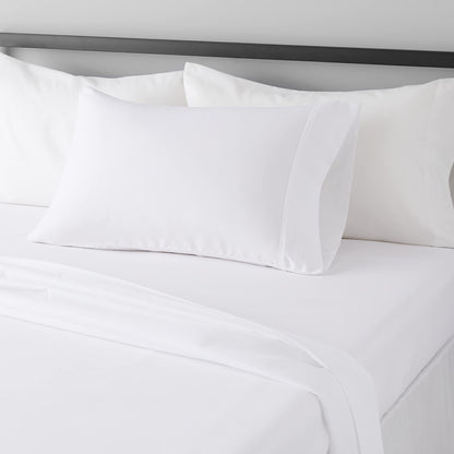 Amazon Basics Lightweight Super Soft Easy Care Breathable Microfiber 4 Piece Bed Sheets Set with 14-Inch Deep Pockets, Full, Navy Blue, Solid