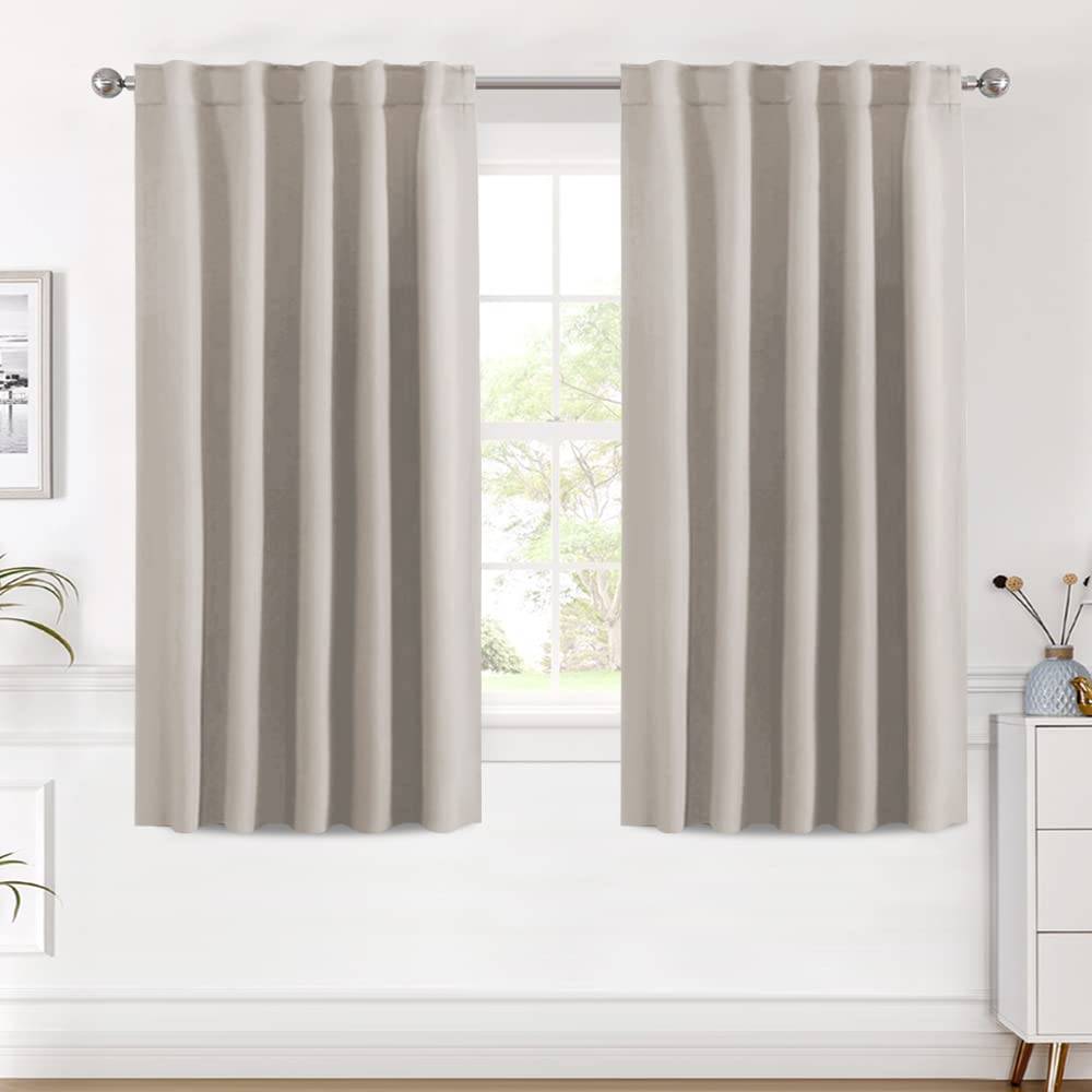 H.VERSAILTEX Blackout Curtains Thermal Insulated Window Treatment Panels Room Darkening Blackout Drapes for Living Room Back Tab/Rod Pocket Bedroom Draperies, 52 x 84 Inch, Light Sage, 2 Panels