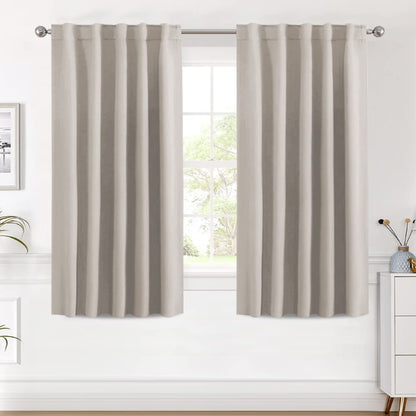 H.VERSAILTEX Blackout Curtains Thermal Insulated Window Treatment Panels Room Darkening Blackout Drapes for Living Room Back Tab/Rod Pocket Bedroom Draperies, 52 x 84 Inch, Light Sage, 2 Panels
