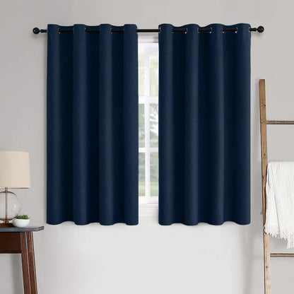 MIULEE 100% Blackout Linen Curtains for Bedroom 52x90 Inches Natural Beige