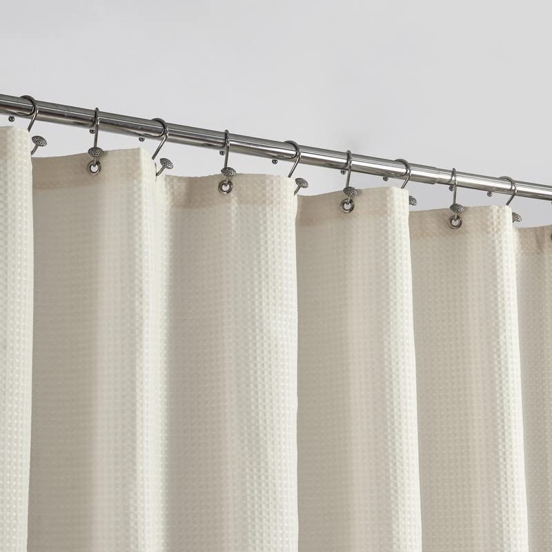 Barossa Design Waffle Weave White Shower Curtain Hotel, Standard Size