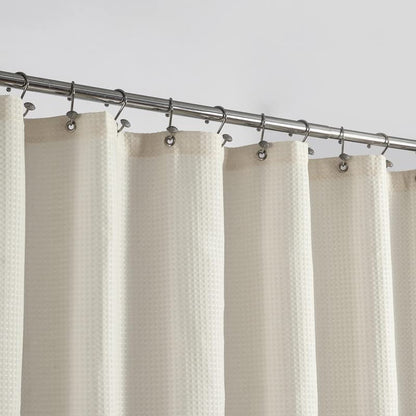 Barossa Design Waffle Weave White Shower Curtain Hotel, Standard Size