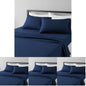 Amazon Basics Lightweight Super Soft Easy Care Breathable Microfiber 4 Piece Bed Sheets Set with 14-Inch Deep Pockets, Full, Navy Blue, Solid