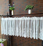 Molaxhome White Lace Valances for Windows Floral Lace Semi Sheer Curtain