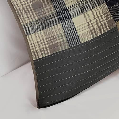Woolrich Quilt Set Queen, Southwestern Aztec Bedding, Reversible Lightweight Bedspread, Oversized Rustic Cabin Quilt Set, Western Farmhouse Bedding with Matching Shams, Black