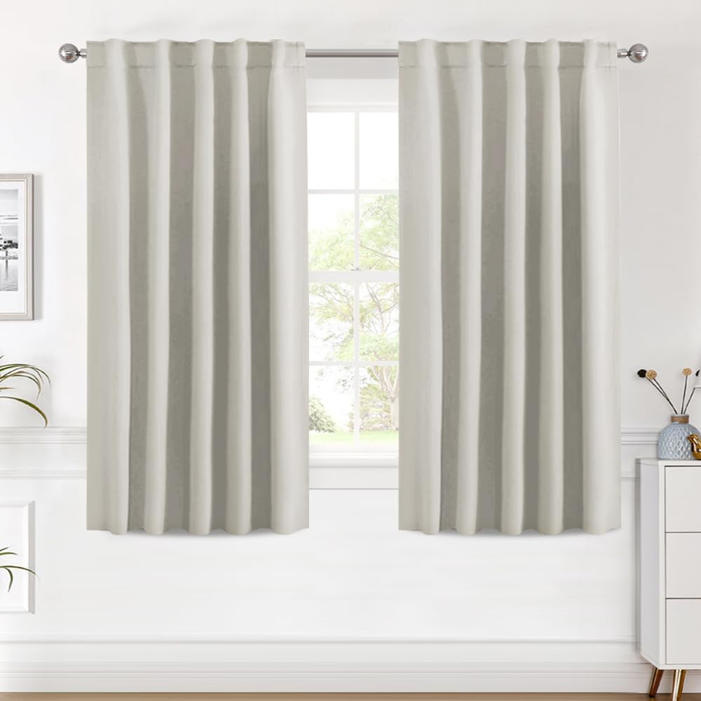 H.VERSAILTEX Blackout Curtains Thermal Insulated Window Treatment Panels Room Darkening Blackout Drapes for Living Room Back Tab/Rod Pocket Bedroom Draperies, 52 x 84 Inch, Light Sage, 2 Panels