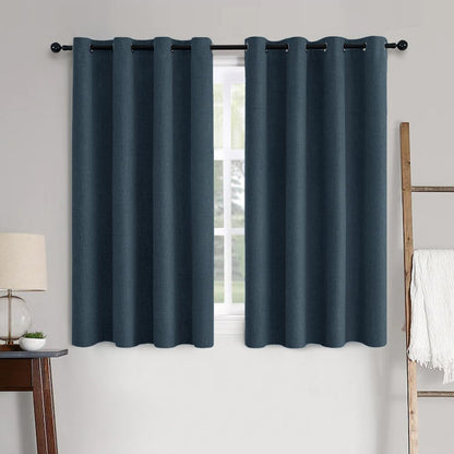MIULEE 100% Blackout Linen Curtains for Bedroom 52x90 Inches Natural Beige
