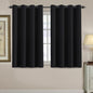 H.VERSAILTEX 100% Blackout Curtains for Bedroom Black Out Curtains 96 inch Thermal Insulated Long Blackout Curtains for Living Room, Energy Saving Curtains for Patio Door Grommet (1 Panel, Jet Black)
