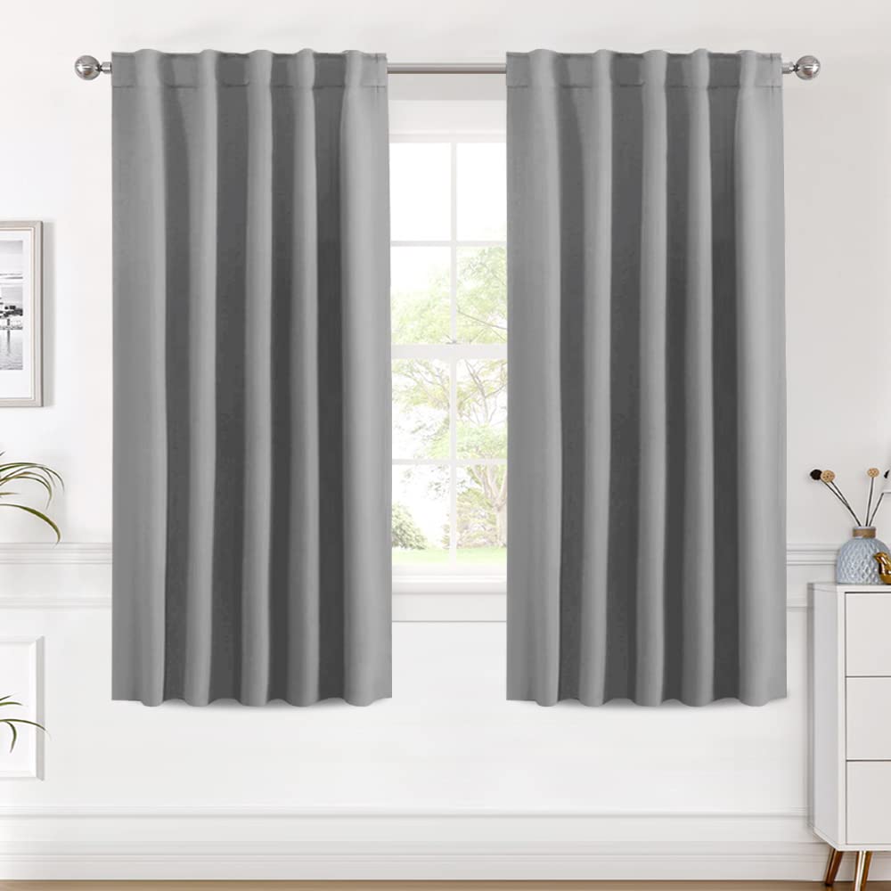 H.VERSAILTEX Blackout Curtains Thermal Insulated Window Treatment Panels Room Darkening Blackout Drapes for Living Room Back Tab/Rod Pocket Bedroom Draperies, 52 x 84 Inch, Light Sage, 2 Panels
