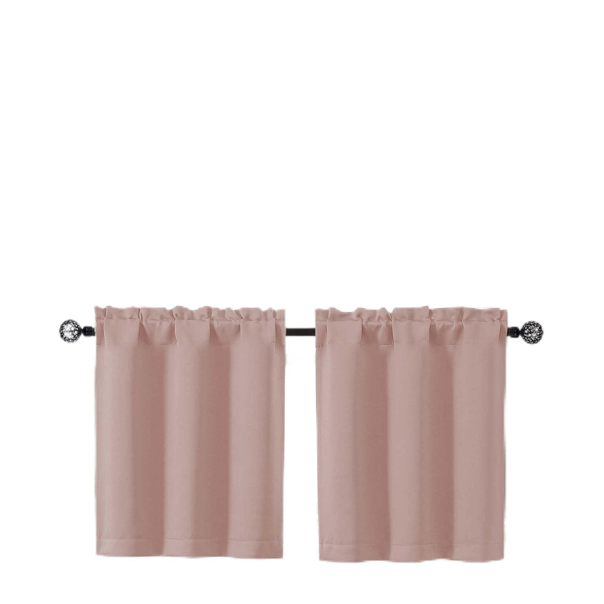 Gwine Black Tier Curtains 24 Inch Long 2 Panels for Kitchen