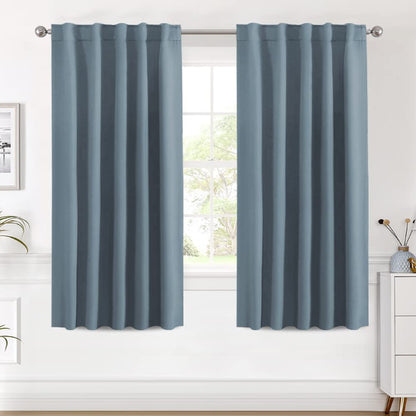 H.VERSAILTEX Blackout Curtains Thermal Insulated Window Treatment Panels Room Darkening Blackout Drapes for Living Room Back Tab/Rod Pocket Bedroom Draperies, 52 x 84 Inch, Light Sage, 2 Panels
