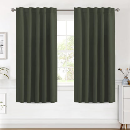 H.VERSAILTEX Blackout Curtains Thermal Insulated Window Treatment Panels Room Darkening Blackout Drapes for Living Room Back Tab/Rod Pocket Bedroom Draperies, 52 x 84 Inch, Light Sage, 2 Panels