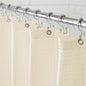 GORILLA GRIP White Waffle Style Textured Fabric Shower Curtain, 72x72