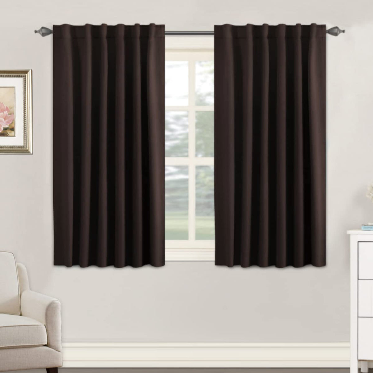 H.VERSAILTEX Blackout Curtains Thermal Insulated Window Treatment Panels Room Darkening Blackout Drapes for Living Room Back Tab/Rod Pocket Bedroom Draperies, 52 x 84 Inch, Light Sage, 2 Panels