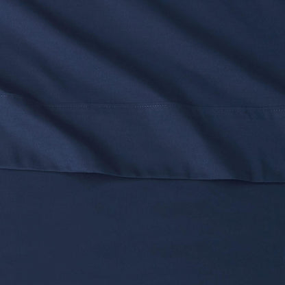 Amazon Basics Lightweight Super Soft Easy Care Breathable Microfiber 4 Piece Bed Sheets Set with 14-Inch Deep Pockets, Full, Navy Blue, Solid