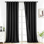 Joydeco Blackout Curtains for Bedroom, Black out curtains 96 inch long 2 Panels, Long Black Drapes with Rod Pocket Back Tab, Room Darkening Noise Reducing & Wrinkle-Free Drapes for Living Room Windows