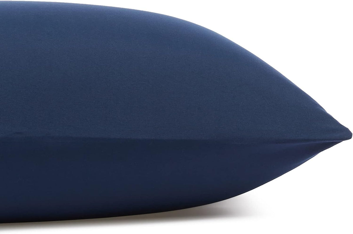Amazon Basics Lightweight Super Soft Easy Care Breathable Microfiber 4 Piece Bed Sheets Set with 14-Inch Deep Pockets, Full, Navy Blue, Solid