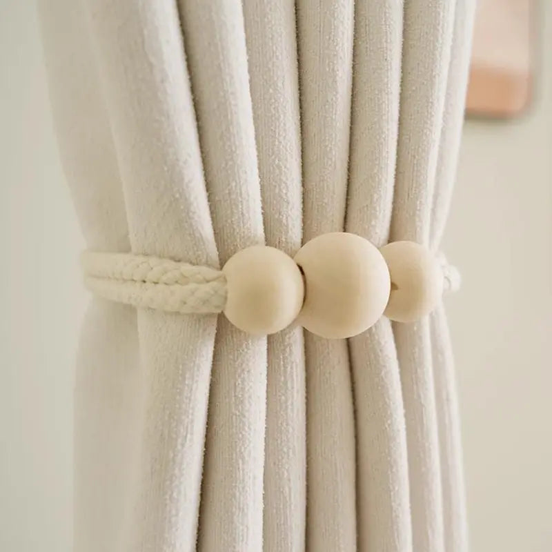 Inovaday 2pc Magnetic Curtain Tiebacks - Decorative Simple Window Decor Ropes & Straps for Securing Gauze Curtains