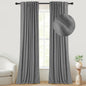 Inovaday | Blackout Curtains- 2pcs Linen Curtains for Bedroom & Living Room – Rod Pocket & Back Tab,Light Blocking Window Curtains for Apartment, Back To School,Renter-Friendly/Dorm Essentials,Home Textile