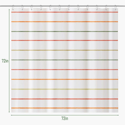 Kids Bathroom Shower Curtain, Colorful Hand-Drawn Stripe Design, 72 x 72
