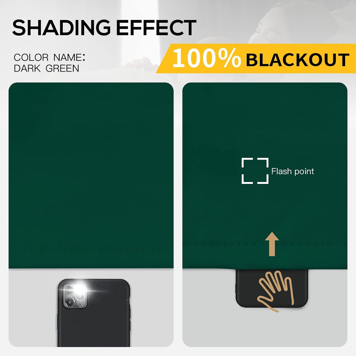 Yakamok Emerald Green Blackout Curtains 84 inches for Living Room, 52" Wide
