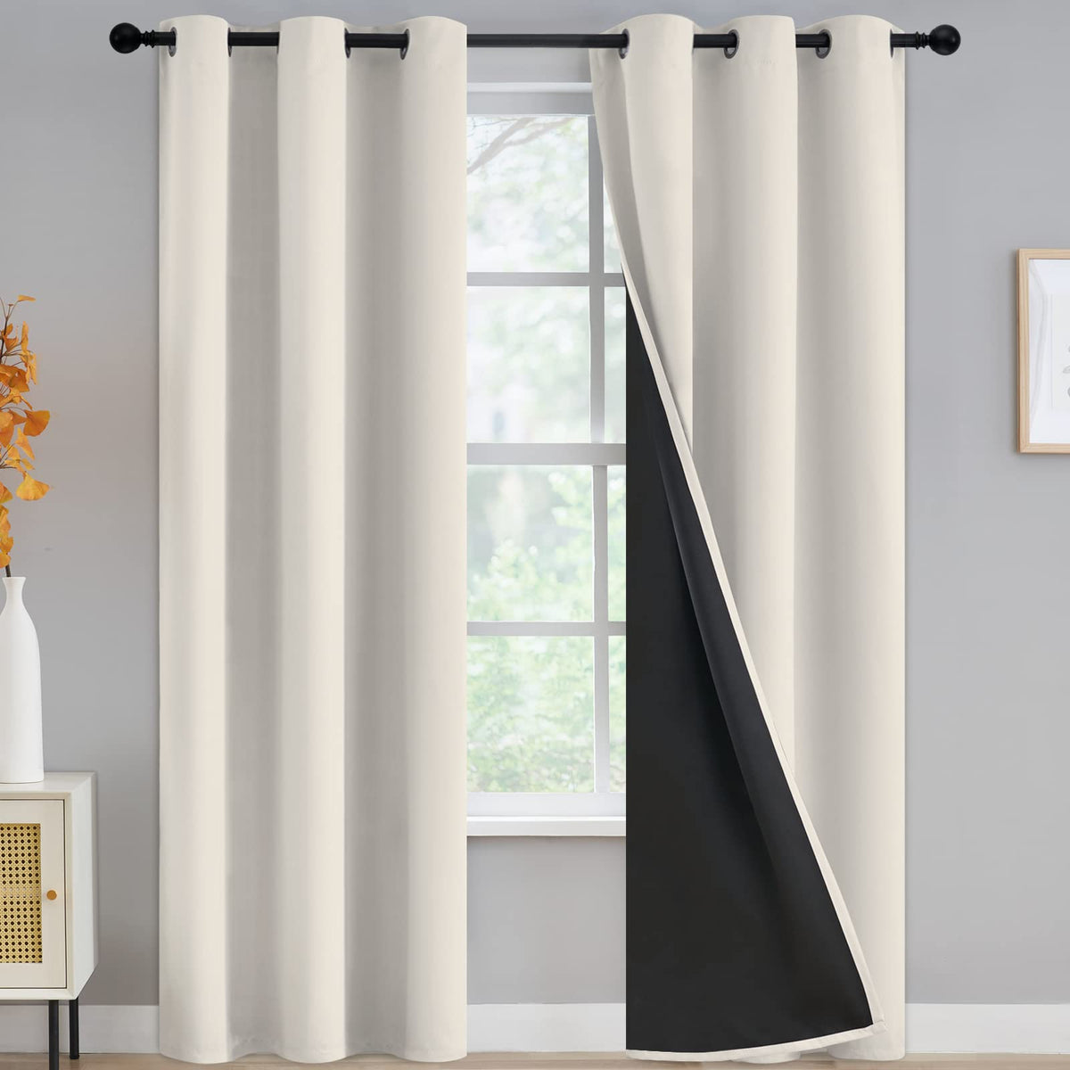 Yakamok Emerald Green Blackout Curtains 84 inches for Living Room, 52" Wide