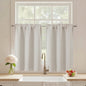 Black Cafe Curtains 24 Inch Length, Light Blocking Short Kitchen Window Curtains Over Sink, Half Window Blackout Drapes Tier Rod Pocket for Bathroom Basement Cabinet, 2x30Wx24L Inches