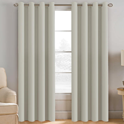 H.VERSAILTEX 100% Blackout Curtains for Bedroom Black Out Curtains 96 inch Thermal Insulated Long Blackout Curtains for Living Room, Energy Saving Curtains for Patio Door Grommet (1 Panel, Jet Black)