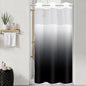 No Hook Shower Curtain and Liner Set, Ombre Black and White, 71x74