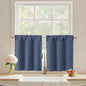 Black Cafe Curtains 24 Inch Length, Light Blocking Short Kitchen Window Curtains Over Sink, Half Window Blackout Drapes Tier Rod Pocket for Bathroom Basement Cabinet, 2x30Wx24L Inches
