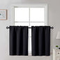 Gwine Black Tier Curtains 24 Inch Long 2 Panels for Kitchen