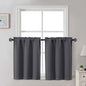 Gwine Black Tier Curtains 24 Inch Long 2 Panels for Kitchen