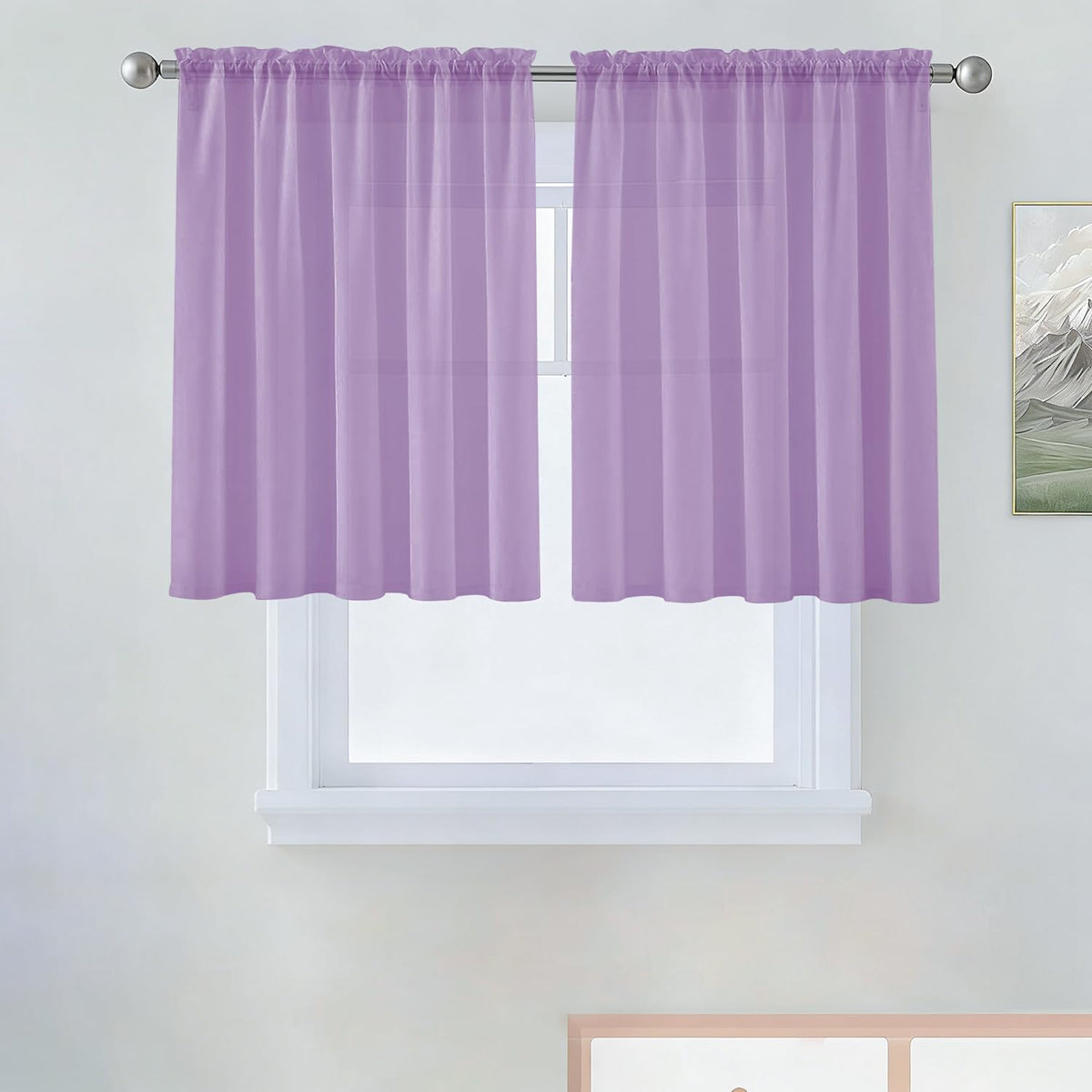 SpaceDresser Sheer Voile Curtains for Living Room 84 Inch Long 2 Panels