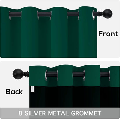 Yakamok Emerald Green Blackout Curtains 84 inches for Living Room, 52" Wide