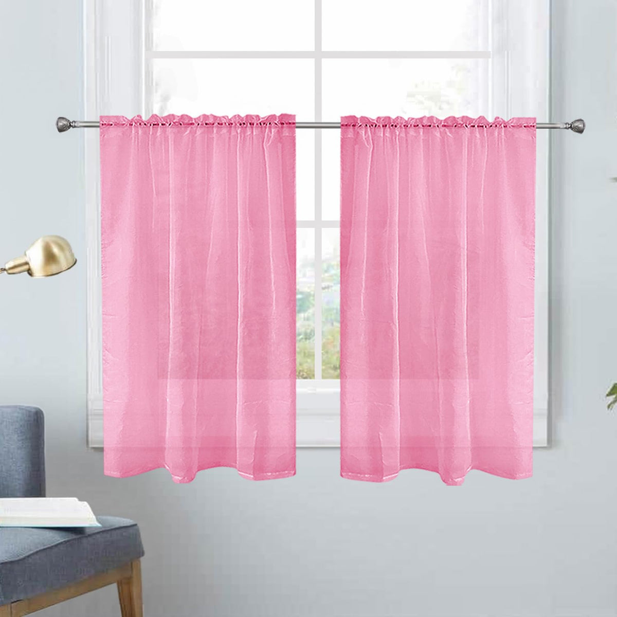 SpaceDresser Sheer Voile Curtains for Living Room 84 Inch Long 2 Panels
