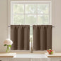 Black Cafe Curtains 24 Inch Length, Light Blocking Short Kitchen Window Curtains Over Sink, Half Window Blackout Drapes Tier Rod Pocket for Bathroom Basement Cabinet, 2x30Wx24L Inches