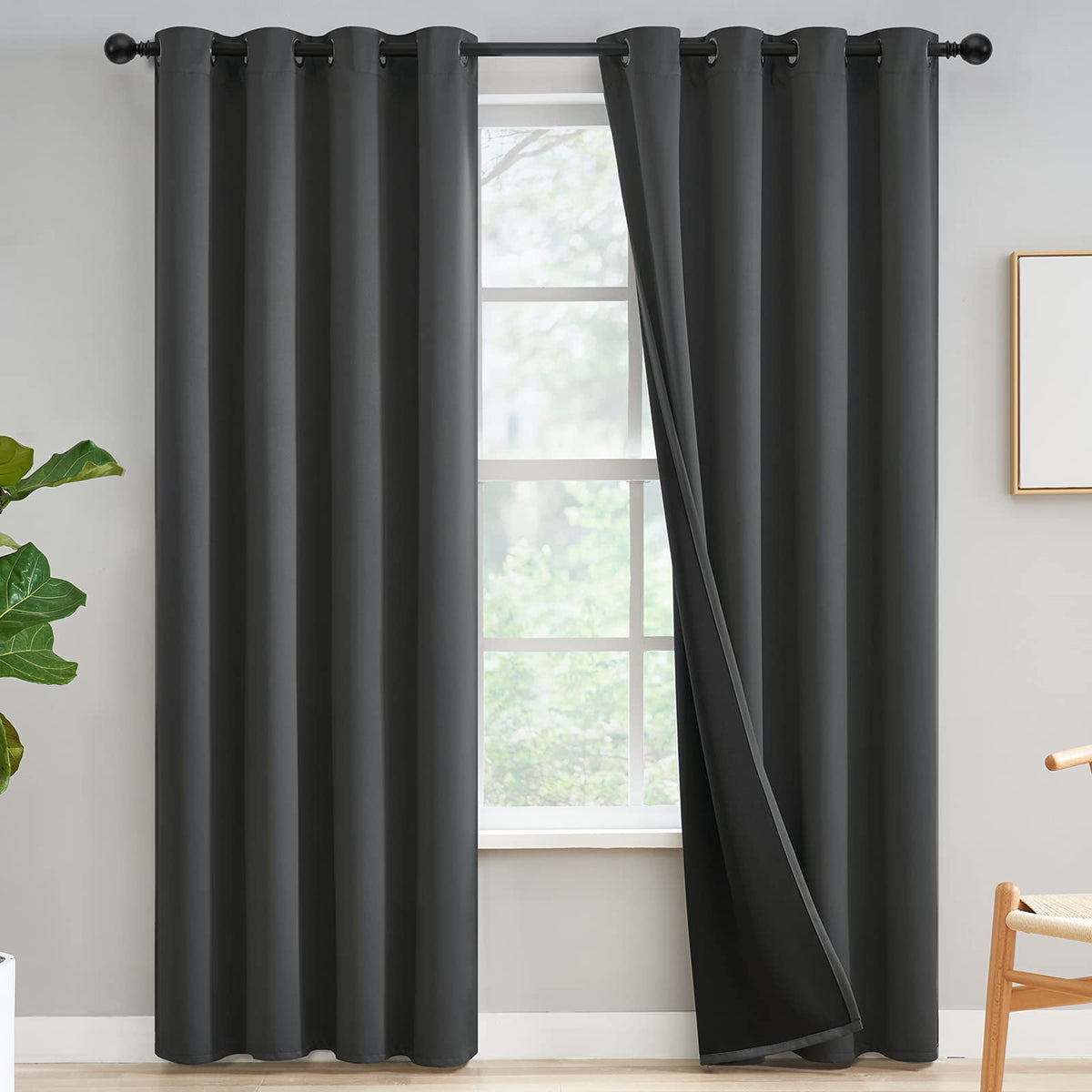Yakamok Emerald Green Blackout Curtains 84 inches for Living Room, 52" Wide