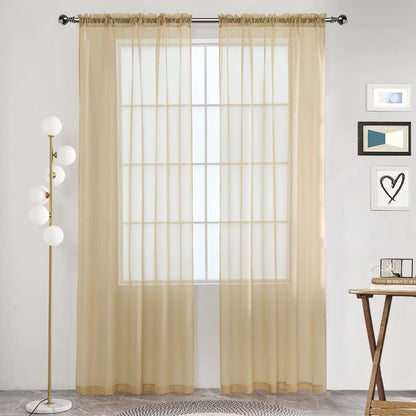 SpaceDresser Sheer Voile Curtains for Living Room 84 Inch Long 2 Panels