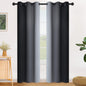 SimpleHome Ombre Black to Grey White Curtains for Living Room 52Wx84L