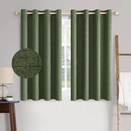 MIULEE 100% Blackout Linen Curtains for Bedroom 52x90 Inches Natural Beige