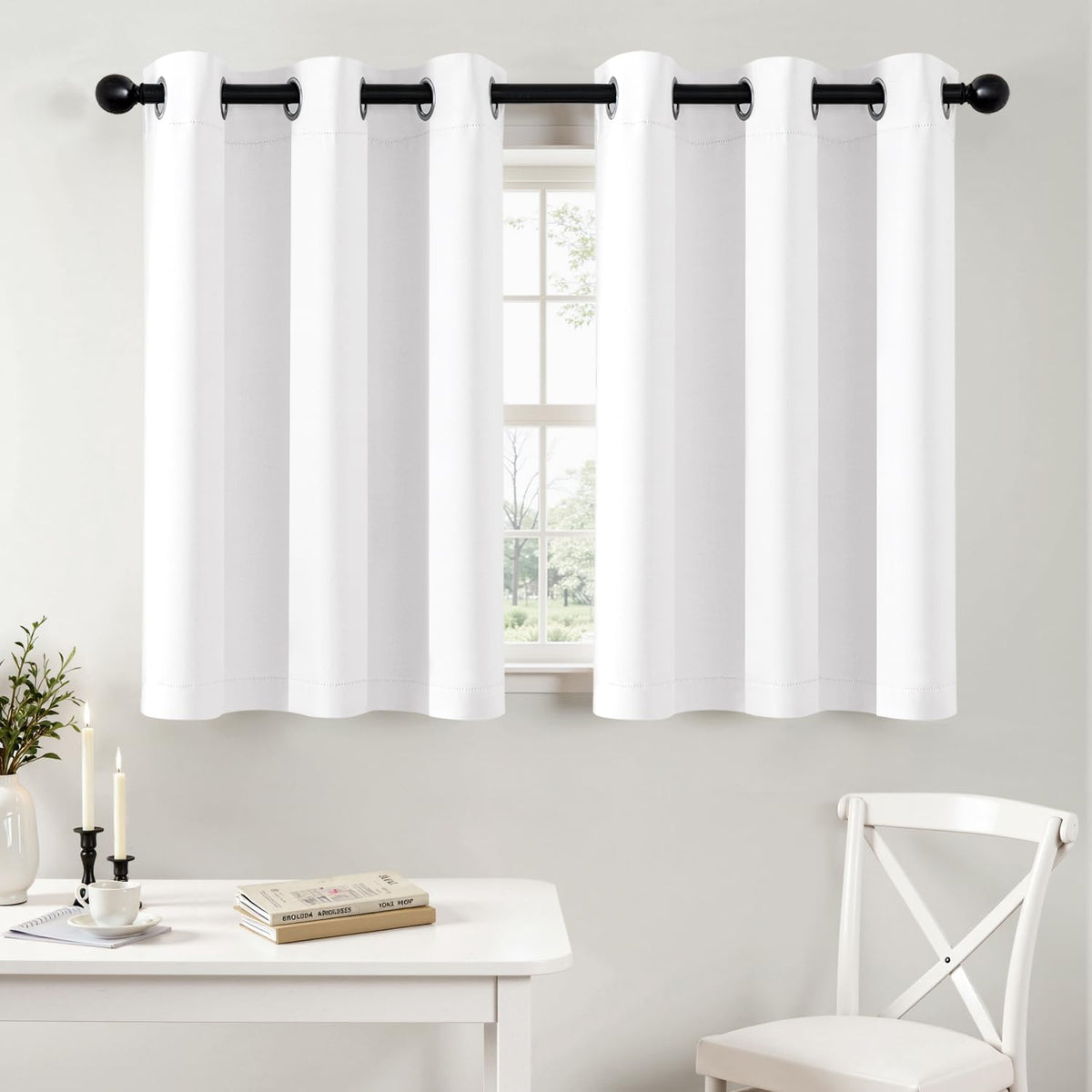 MIULEE Blackout Curtains for Bedroom 2 Panels 40 x 63 Inch Long Black