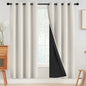 SimpleHome Cream 100% Blackout Curtains Room Darkening Living Room 84 Inch