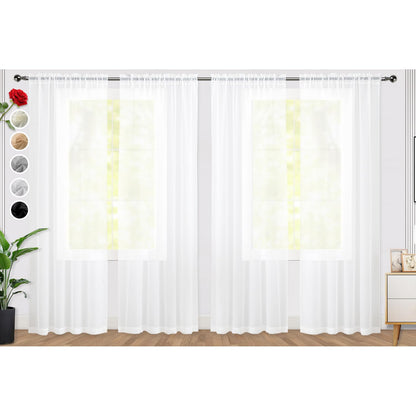 SpaceDresser Sheer Voile Curtains for Living Room 84 Inch Long 2 Panels