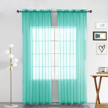SpaceDresser Sheer Voile Curtains for Living Room 84 Inch Long 2 Panels