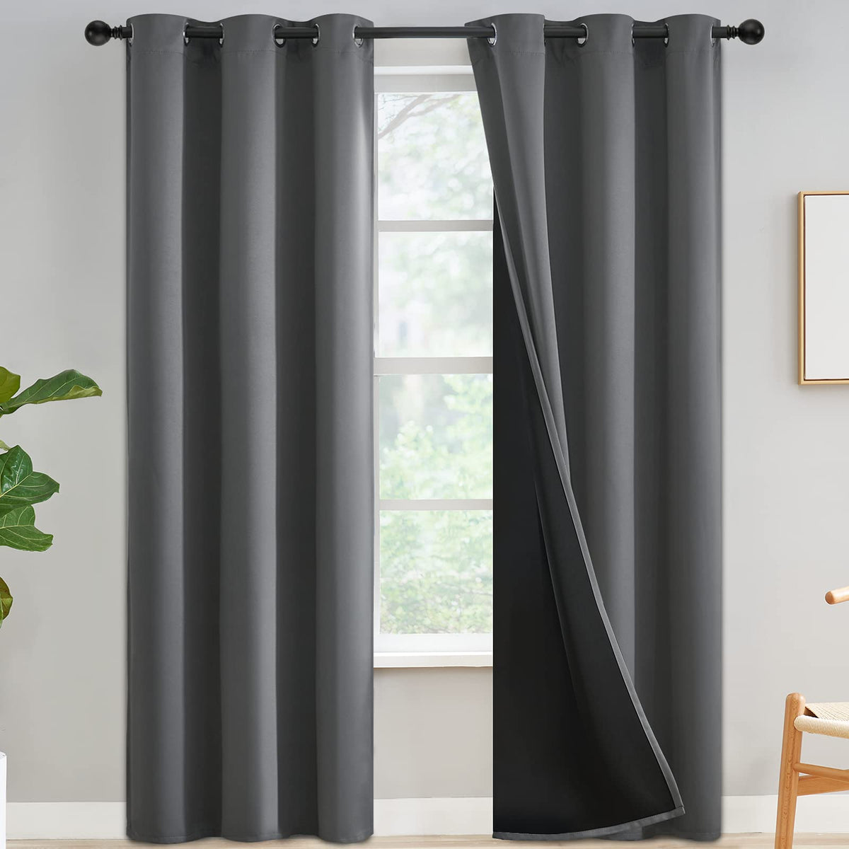 Yakamok Emerald Green Blackout Curtains 84 inches for Living Room, 52" Wide